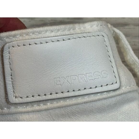 Express ankle legging high-rise white distressed jeans size 2 - Picture 7 of 13